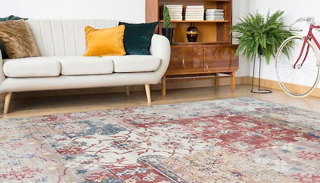 calo-deluxe Teppich »Emin 1003«, rechteckig, 10 mm Höhe, reine Baumwolle, W günstig online kaufen