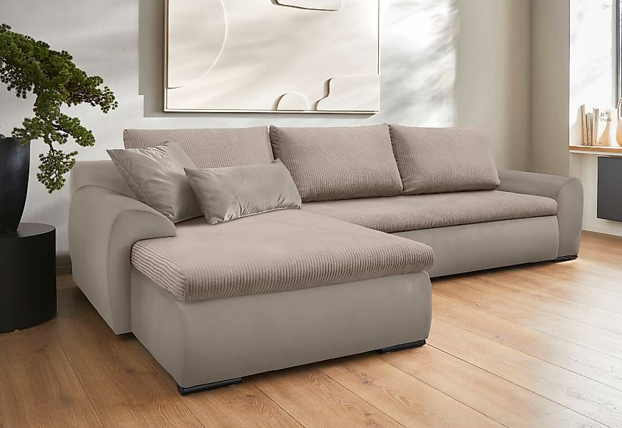 Home affaire Ecksofa "Win, L-Form, Breite 285cm", optional mit Schlaffunkti günstig online kaufen