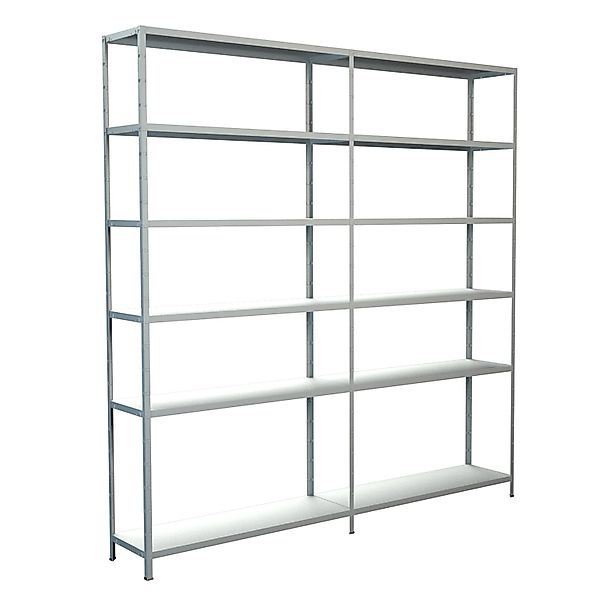 Schulte Steck-Grund-/Anbauregal 230 cm x 220 cm x 35 cm Weiß günstig online kaufen