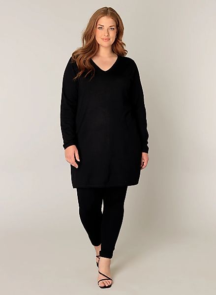 Base Level Curvy V-Ausschnitt-Pullover BAS-ANINE-LONG Feinstrick-Qualität günstig online kaufen