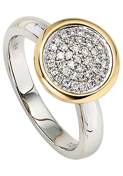 JOBO Diamantring, 585 Gold bicolor mit 40 Diamanten günstig online kaufen