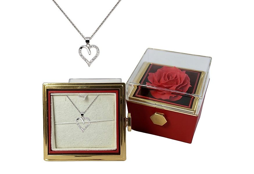 22Feels Schmuckset Ich Liebe Dich Geschenk Frauen Herz Halskette in Rotiere günstig online kaufen