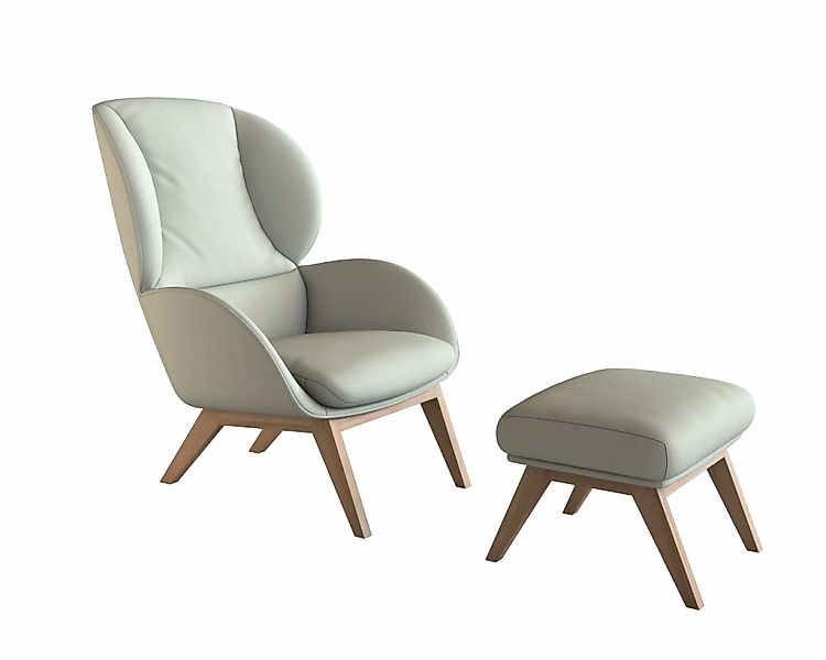 FLEXLUX "Adria" Fuß Eiche, Fußhocker für Ohrensessel günstig online kaufen