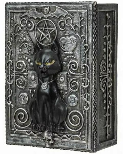 Tarot Schatulle schwarze Katze als Gothic Geschenkartikel Dekoobjekte silbe günstig online kaufen