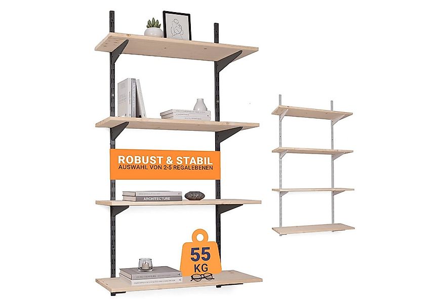 BOOMET Wandregal Regal Bausatz anthrazit, 80 18-tlg., Wandboard Bücherregal günstig online kaufen