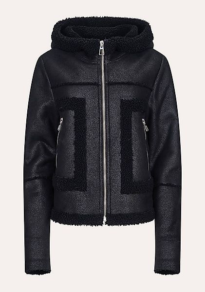 Hollert Winterjacke Damen Lammfelljacke Nina Schwarz mit Kapuze günstig online kaufen