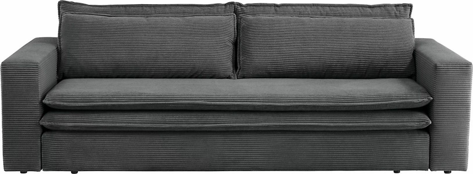 Places of Style 3-Sitzer »PIAGGE«, Cord-Bezug - mit Bettfunktion und Bettka günstig online kaufen