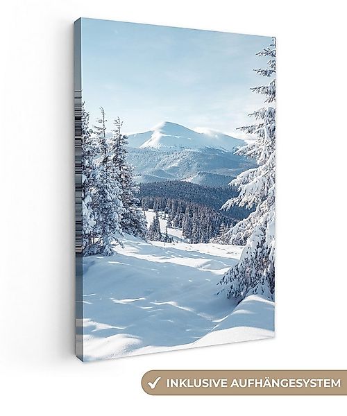 OneMillionCanvasses® Leinwandbild Winterlandschaft - Natur - Berge - Bäume günstig online kaufen
