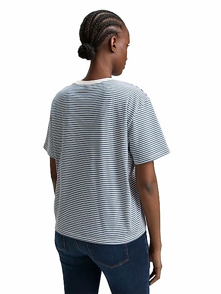 TOM TAILOR Denim T-Shirt mit Streifen Muster günstig online kaufen
