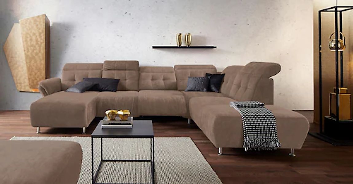 Home affaire Wohnlandschaft »Manhattan U-Form« 2 Sitze mit elektrischer Rel günstig online kaufen