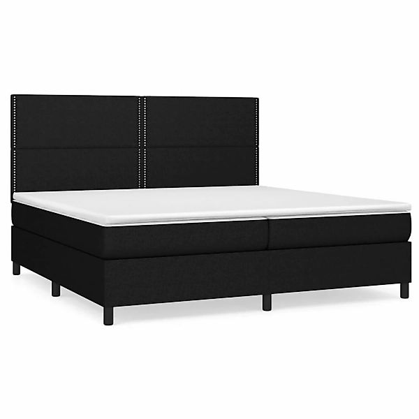 vidaXL Boxspringbett Boxspringbett mit Matratze Schwarz 200x200 cm Stoff Be günstig online kaufen