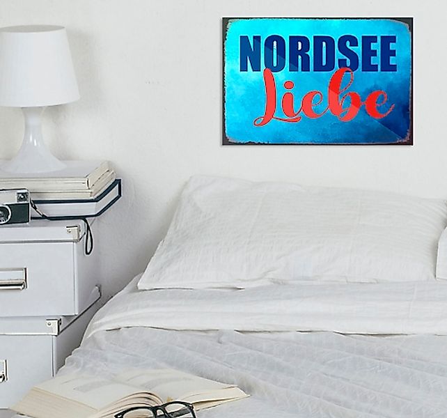 queence Metallbild »geliebte Nordsee« Meer   Schriftzug   Schriftzüge   Str günstig online kaufen