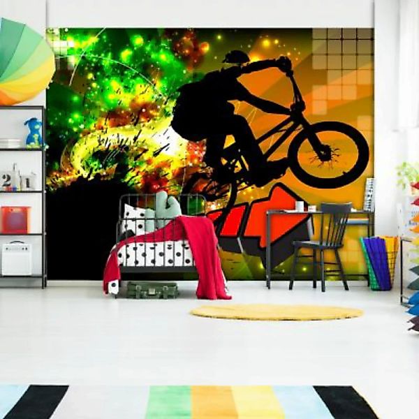 artgeist Fototapete Bicycle Tricks mehrfarbig Gr. 400 x 280 günstig online kaufen