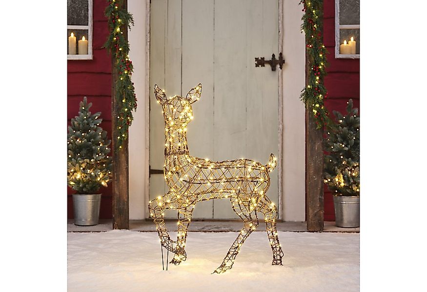Lights4fun LED-Dekofigur LED‑Rentier Hirschkuh L Studley günstig online kaufen