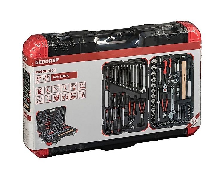 Gedore Bit- und Steckschlüsselset red Steckschlüssel-Satz 1/4 + 1/2 100-tei günstig online kaufen