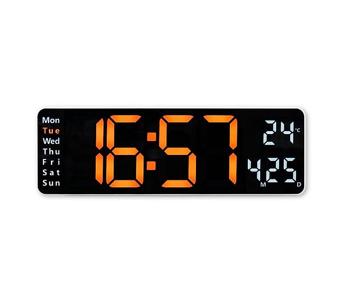 Hama Uhr Digitale Wanduhr "Santa Cruz", Weiß (Tischuhr mit Thermometer, Fer günstig online kaufen