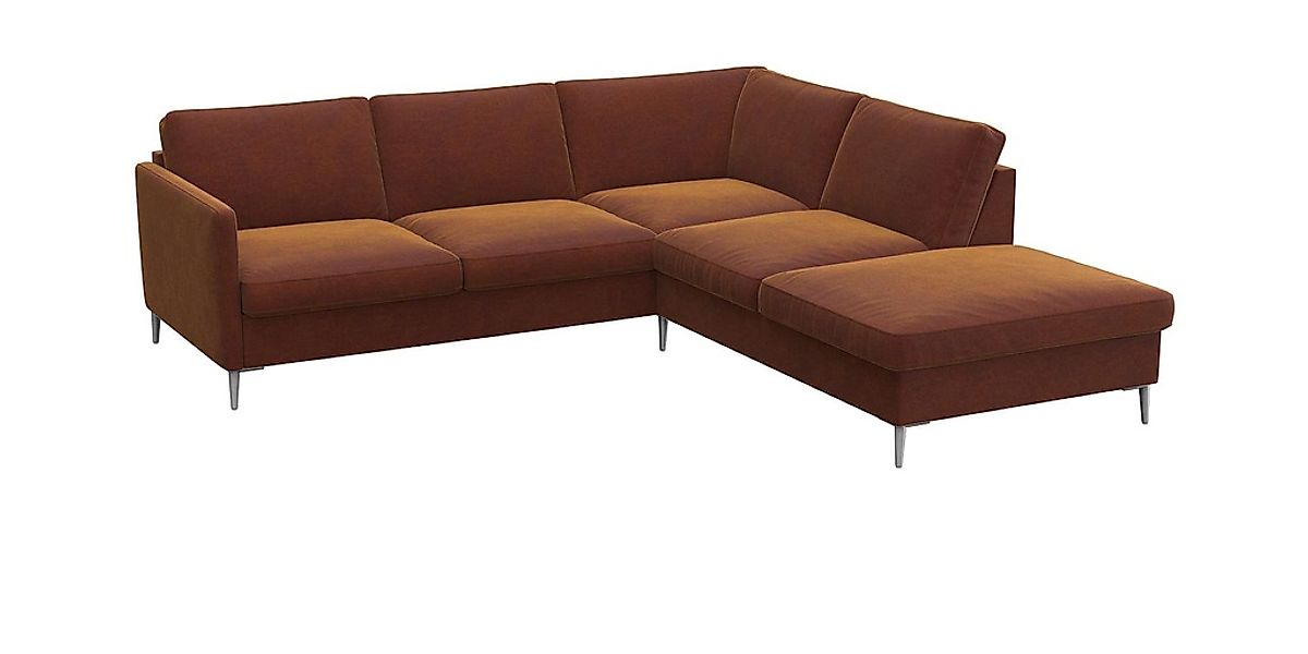 FLEXLUX Ecksofa »Fiore, L-Form« schmale Armlehnen, Füße alufarben, B/T 234/ günstig online kaufen
