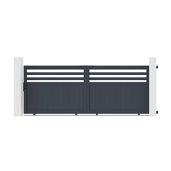 Casanoov Schiebetor Nevis 370x140cm Aluminium & 2 Eifel Pfosten 20x20cm H.1 günstig online kaufen