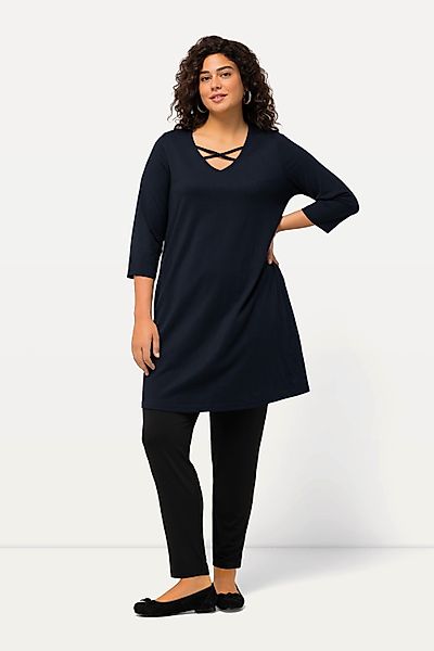 Ulla Popken Longshirt Longshirt Zierbänder A-Linie günstig online kaufen