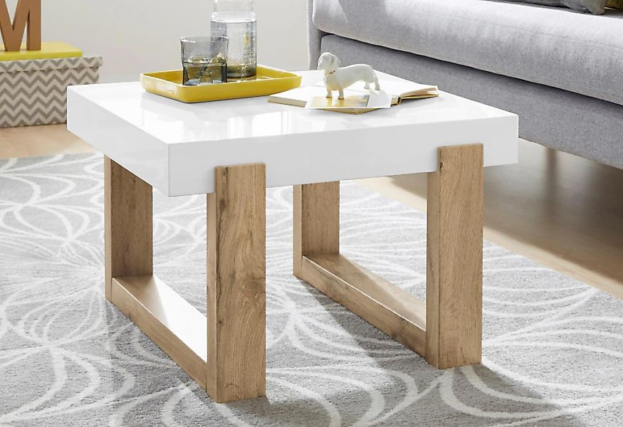 OTTO home Couchtisch "Solid" hochglanzfarbener weißer Tischplatte, in zwei günstig online kaufen