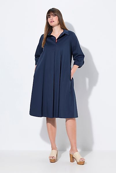 Ulla Popken Midikleid Tunika-Kleid A-Linie Hemdkragen günstig online kaufen