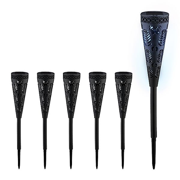relaxdays LED Solarleuchte Solarlampen-Set mit Lichteffekt, günstig online kaufen