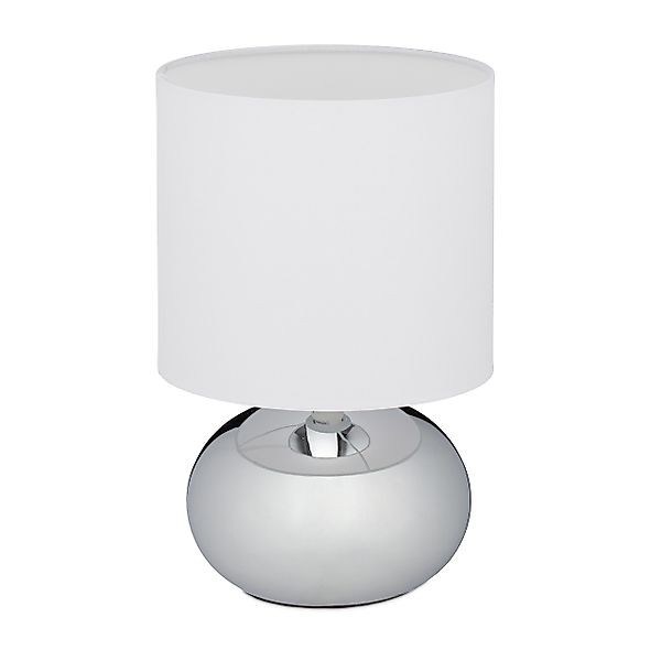 relaxdays Nachttischlampe Tischlampe Metall & Stoff, günstig online kaufen