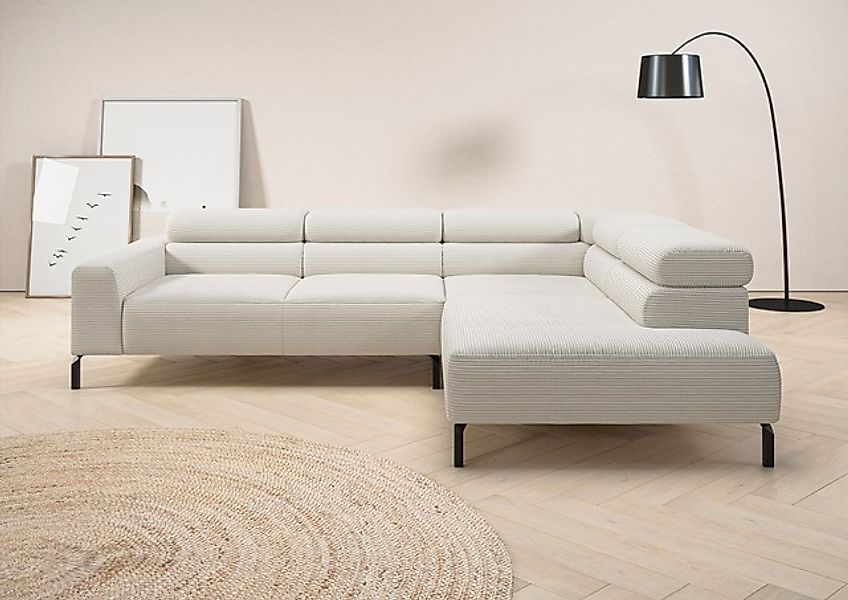 PLACES OF STYLE Ecksofa »Antonelli, L-Form, inkl. Kopfteilverstellung, Brei günstig online kaufen