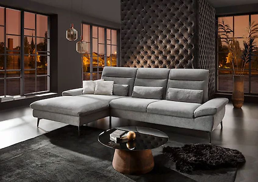 HUKLA Ecksofa »HU-HP22156 L-Form«, inkl. Kopfpolsterverstellung, optional m günstig online kaufen