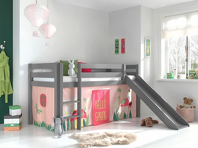 Vipack Hochbett "Pino, Spielbett massiv Kiefer, stabil gebaut, 3 Korpusfarb günstig online kaufen