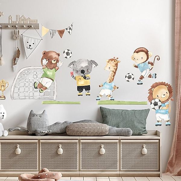 WANDKIND Wandtattoo Fußballtiere V407 Fußballfeld, wieder ablösbar günstig online kaufen