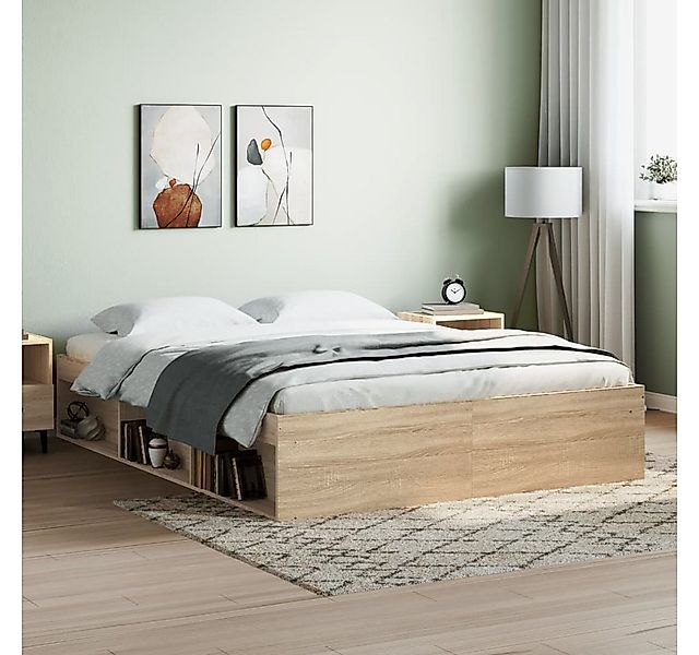 vidaXL Bett, Bettgestell Sonoma-Eiche 140x200 cm günstig online kaufen