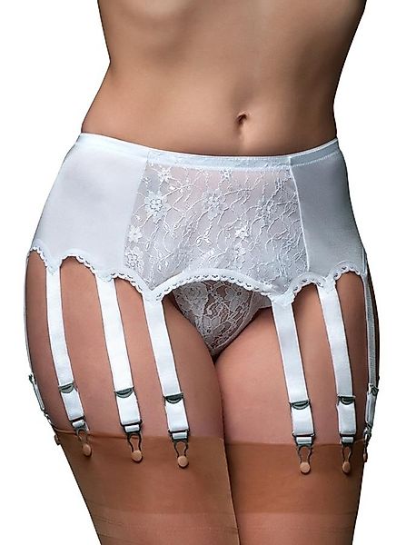 Vintage Spitzen Hüftgürtel mit 12 Halter Weiß günstig online kaufen