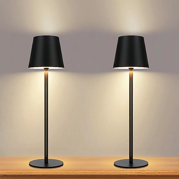 ZMH Tischleuchte Kabellos - Nachttischlampe Schwarz/Weiß günstig online kaufen