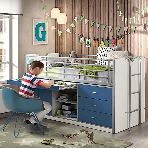 Kinder-Etagenbett mit Schreibtisch Stauraum günstig online kaufen