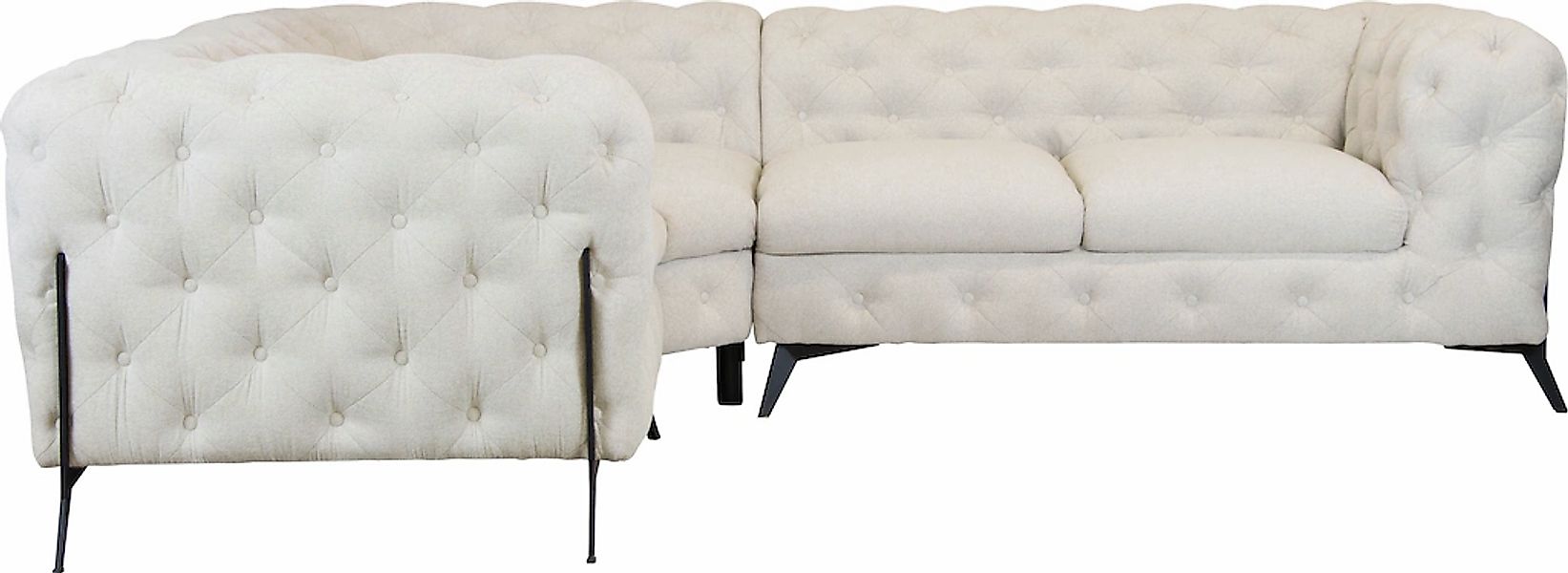 Home affaire Chesterfield-Sofa "Amaury L-Form" moderne Chersterfield-Optik, günstig online kaufen