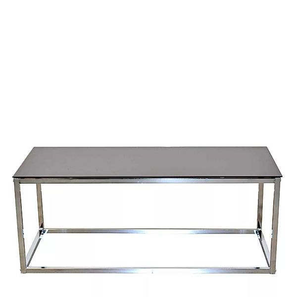 Wohnzimmer Tisch verchromt Schwarzglas Platte günstig online kaufen