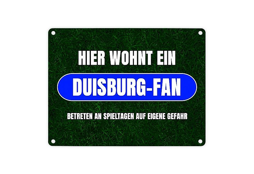 speecheese Metallschild Hier wohnt ein Duisburg-Fan Metallschild in 15x20 c günstig online kaufen