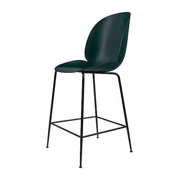 Gubi - Beetle Counter Chair 65cm Gestell Schwarz - grün/Sitz Polypropylen K günstig online kaufen