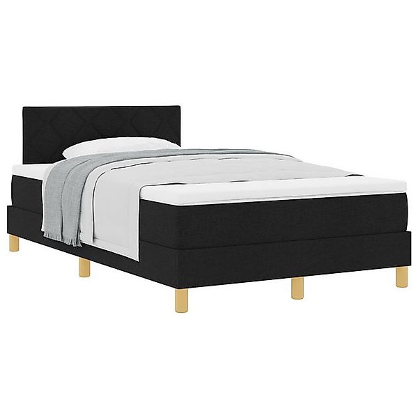 vidaXL Bett Boxspringbett mit Matratze Schwarz 120x190 cm Stoff (1-tlg) günstig online kaufen