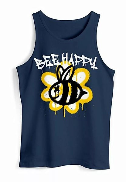Neverless Tanktop Herren Tank-Top Aufdruck Bee Happy Biene Blume Graffiti S günstig online kaufen