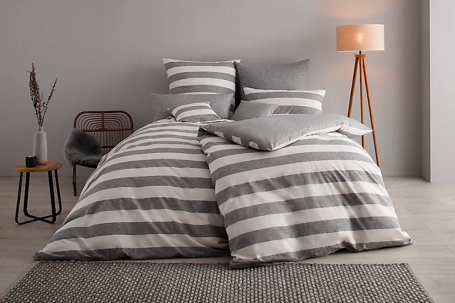 OTTO home Kissenhülle "Big Stripe" Streifen-Design in Melange-Optik günstig online kaufen