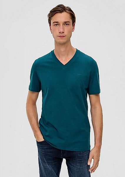 s.Oliver T-Shirt T-Shirt V-Ausschnitt, kurzarm, Baumwolle, einfarbig günstig online kaufen