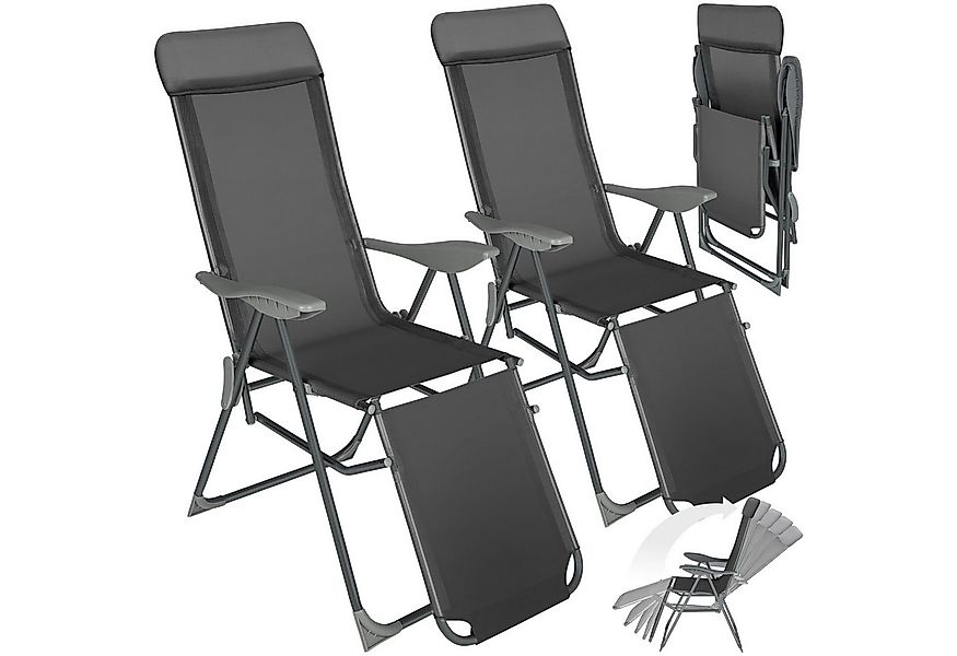 tectake Gartenstuhl Balkonstuhl, klappbar, Textilene-Gewebe, 146,5 x 59 x 1 günstig online kaufen