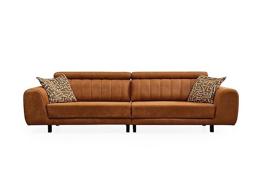 Xlmoebel Sofa Braunes 3-teiliges Polstersofa-Set mit einem Vierersofa, eine günstig online kaufen