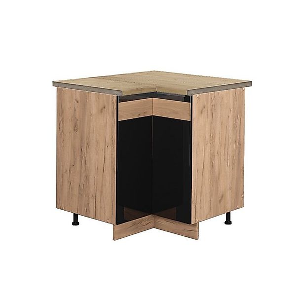 Vicco Eckunterschrank Fame-Line Schwarz Eiche hochglanz/Goldkraft Eiche 81 günstig online kaufen