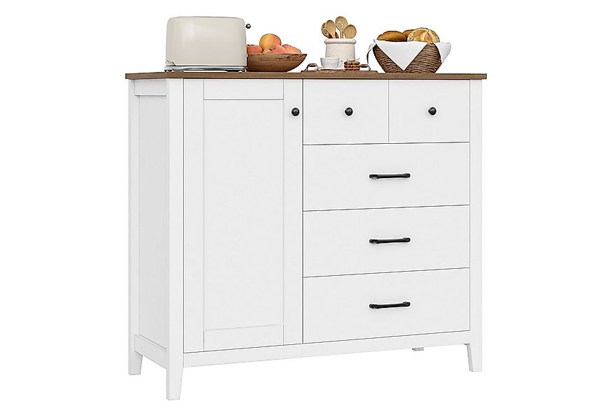 HOMECHO Buffet Sideboard, Küchenschrank mit 5 Schubladen und 1 Tür günstig online kaufen