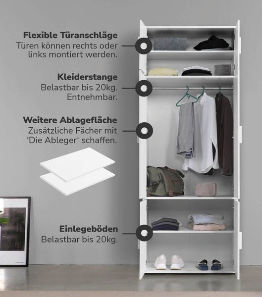 mokebo Kleiderschrank Der Grenzenlose (4-Türig mit günstig online kaufen