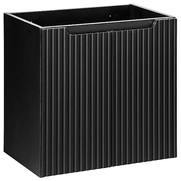 Lomadox Waschbeckenschrank NEWPORT-56-BLACK Badschrank 60cm 2-trg günstig online kaufen