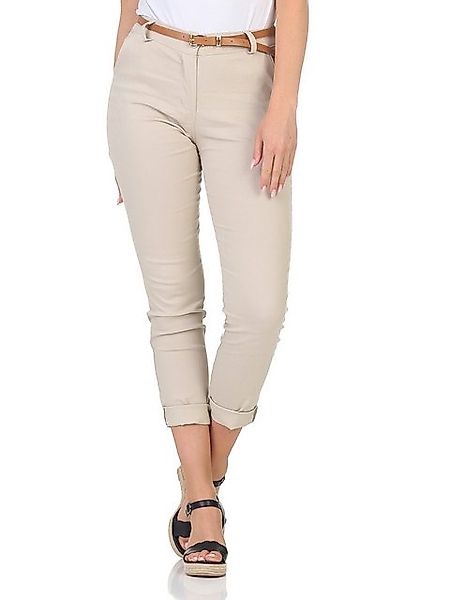 simaranda Chinohose Damen Hose Gürtel 1028 2XL Beige günstig online kaufen